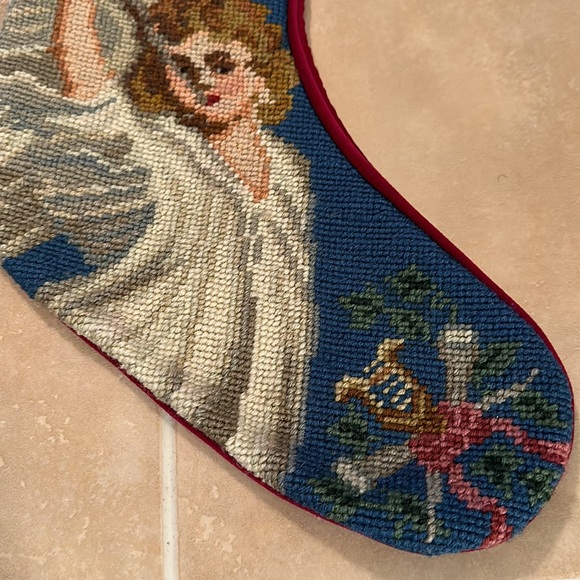 VTG Needlepoint Christmas Stocking - Picture 4 of 5